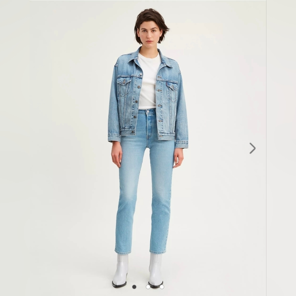 ❤️ LEVI’S 501 ORIGINAL FIT HIGH RISE STRAIGHT LEG JEANS, LIGHT WASH, 00 (24)